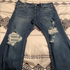 AE Distressed Bootcut Jeans!